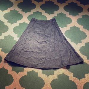 Wool blend midi skirt
